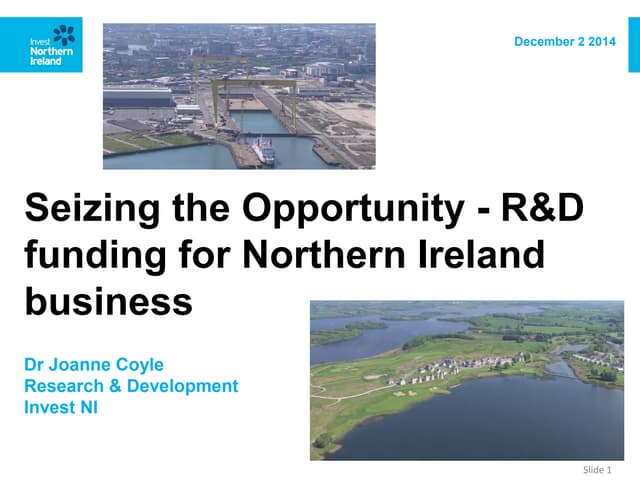Innovation and R&D Escalator Workshop: Joanne Coyle - Introduction to the wor...