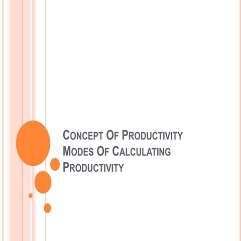 1. productivity concept and calculation.