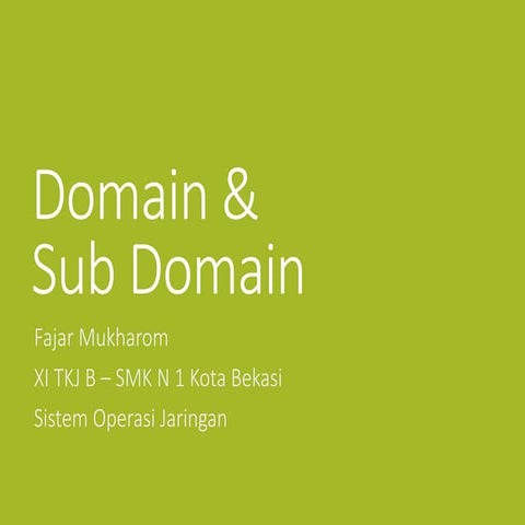Domain dan Sub Domain Windows Server 2008