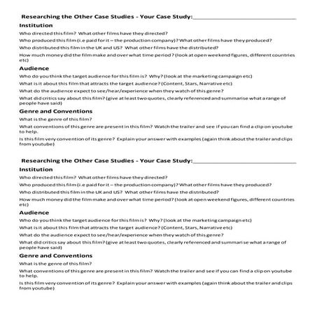 Film Case study preparation 2014 | DOCX