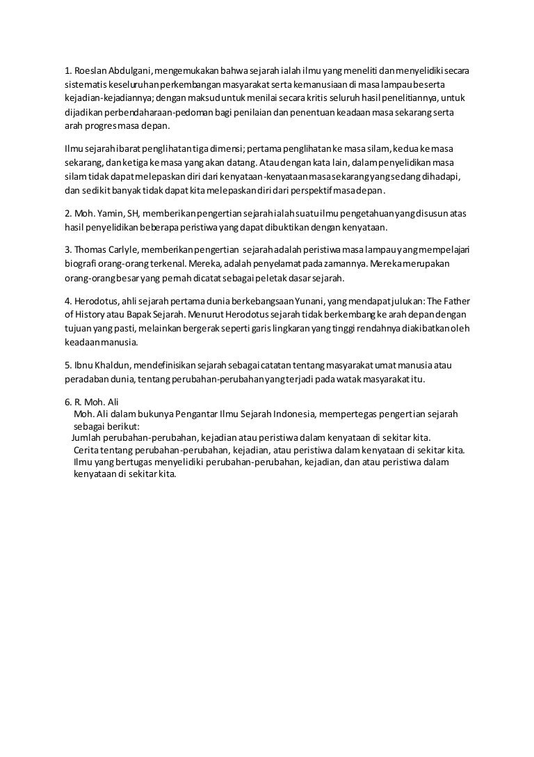 Sejarah Sebagai Peristiwa Menurut Moh Ali Seputar Sejarah