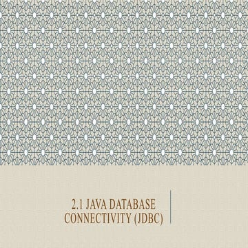 1. java database connectivity (jdbc) | PPT