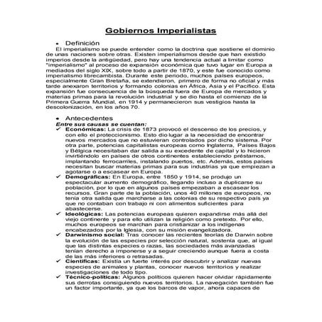 Gobiernos imperialistas