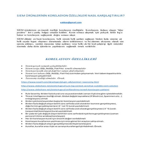 SIEM ÜRÜNLERİNİN KORELASYON ÖZELLİKLERİ NASIL KARŞILAŞTIRILIR?