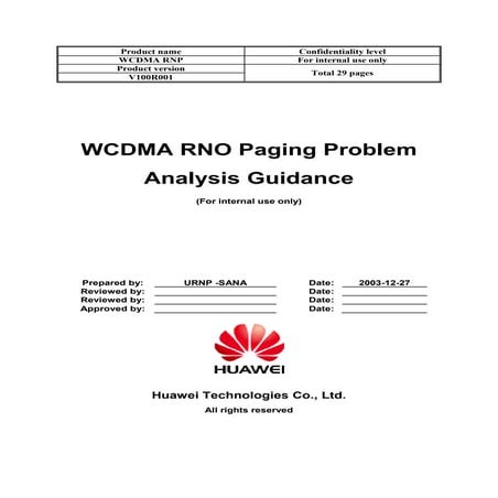 1. wcdma rno paging problem analysis guidance 20041101-a-1.0