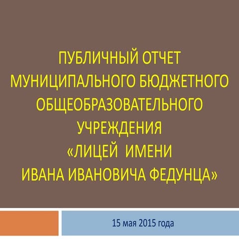 Публичный отчет 2015