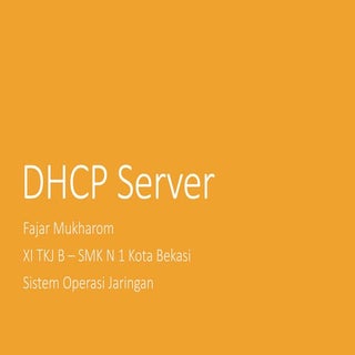DHCP Server di Windows Server 2008