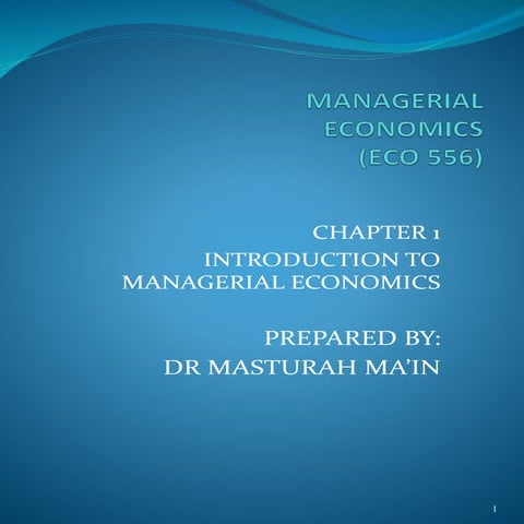 1.0 introduction to managerial economics
