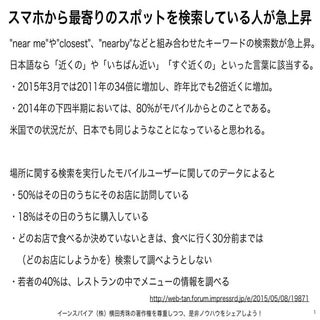 検索数が急上昇する最寄りスポットを探すキーワード｢近くの｣