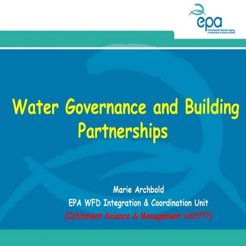 1. Water Governance and Building Partnerships