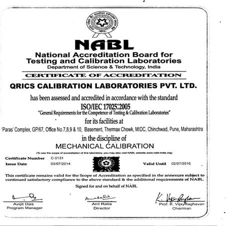 C-0131 Mechanical Calibration