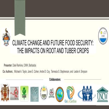 Climate Change and Future Food Security: The Impacts on root and Tuber Crops