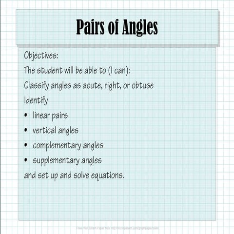 1.2.2A Pairs of Angles