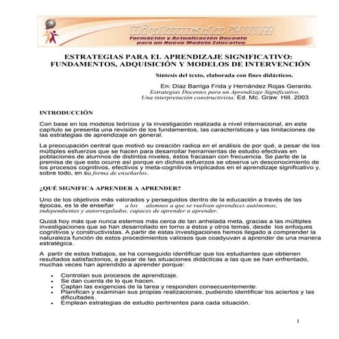 Fundamentación de las estrategias de intervención didáctica