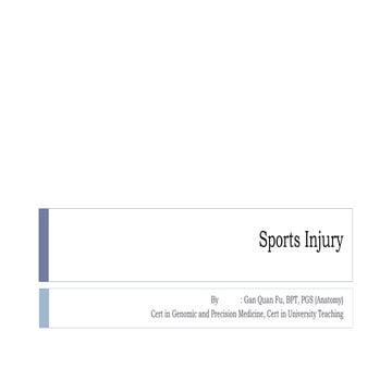 1. risk factors and prevention of sports injuries