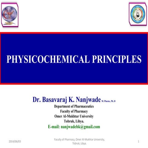 Physicochemical Principles