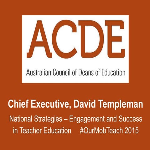 National strategies - engagement and success in teacher education