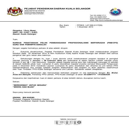 1.surat makluman tarikh program