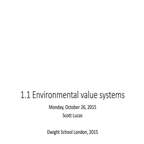 1.1 Environmental value systems