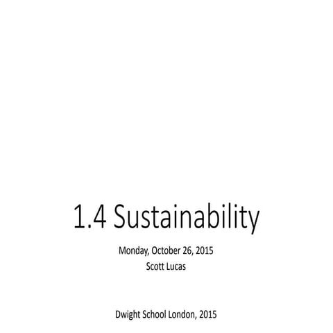 1.4 Sustainability