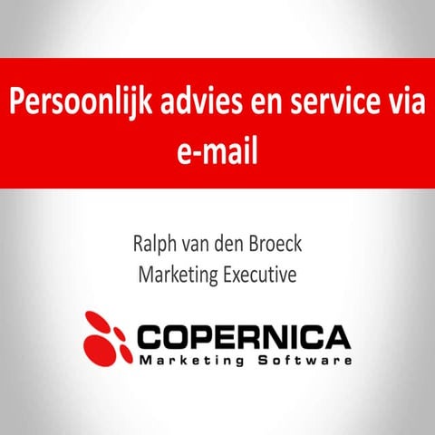 SEOshop Connect - Persoonlijk advies en service via e-mail door Copernica