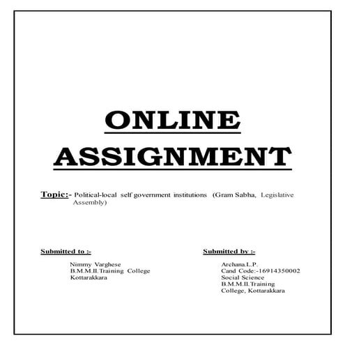 Online Assignment