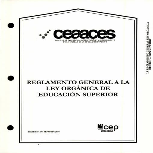 Reglamento General Ley Orgánica de Educacion Superior | PDF