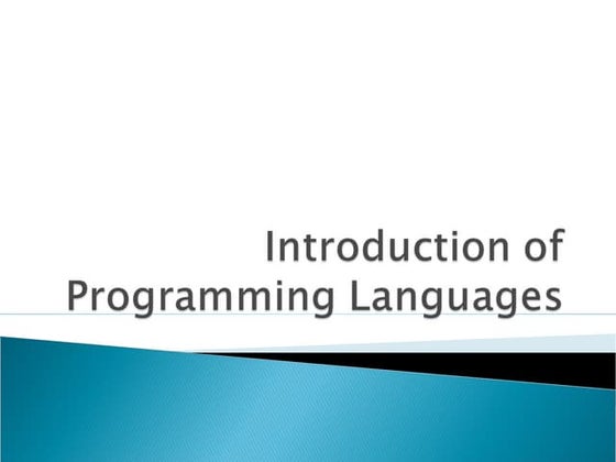 Presentation on Programming Languages. | PPT