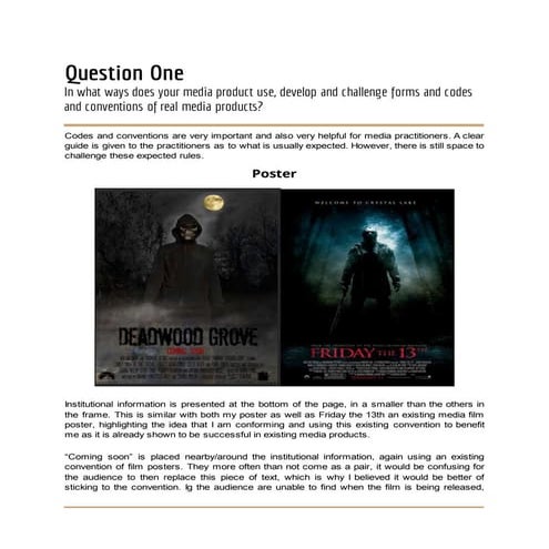 Evaluation Question 1 