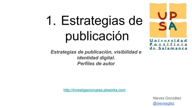 1. Estrategias de publicación