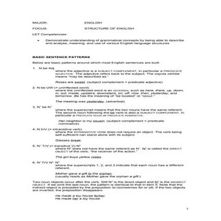 Structure of English (1 of 16)