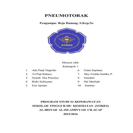  Asuhan Keperawatan pneumuthorax