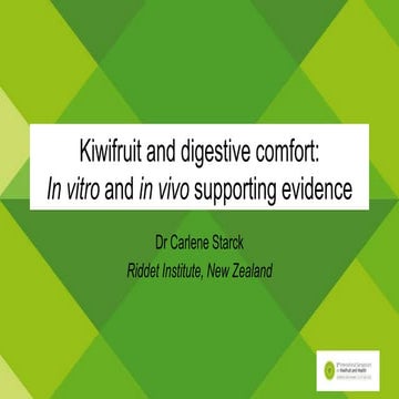 Kiwifruit and Digestive Comfort by Dr Carlene Starck