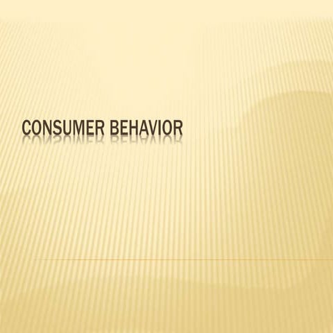 Consumer Behavior