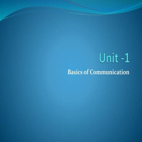 Basics of communicaiton skills 