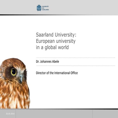 Saarland University: European university in a global world