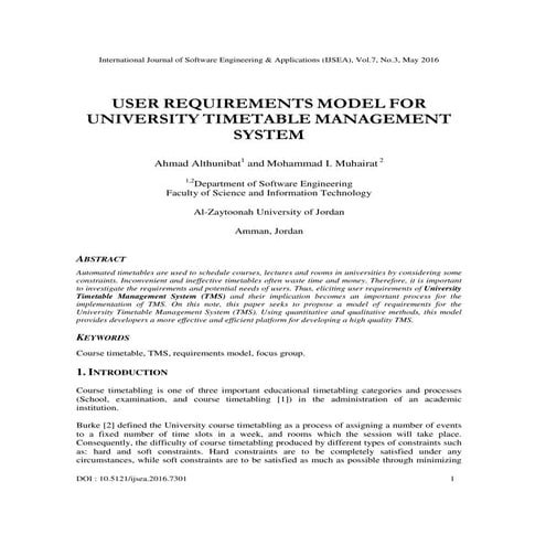 Time Table Management System | PDF