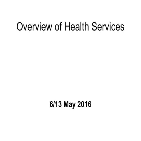 1. overview of health services