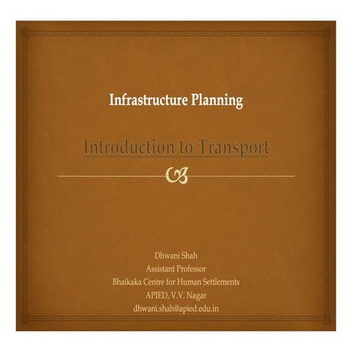 Introduction to transport planning