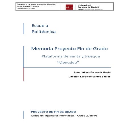 Final Degree Project Report "Menudeo"