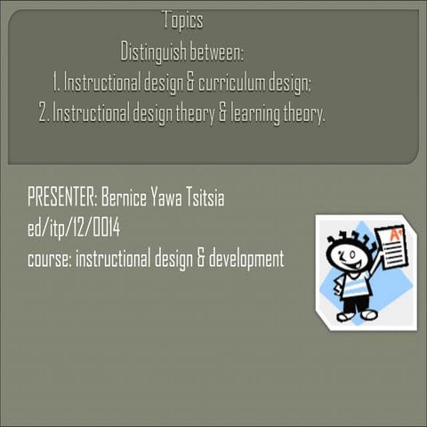 1. instructional design &amp; curriculum design;