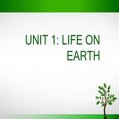 1. life on earth