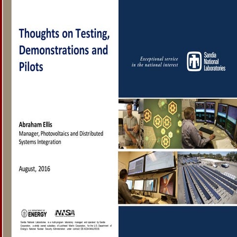 9.1_Thoughts on Testing, Demonstrations, and Pilots_Ellis_EPRI/SNL Microgrid ...