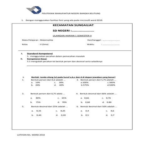 1.latihan menggunakan ms. word