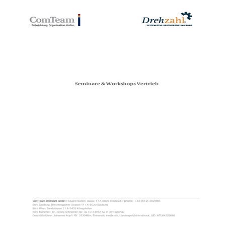 Seminare & Workshops Vertrieb 2016