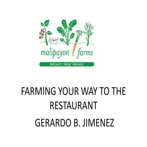 Gejo Jimenez - Farming Your Way To The Restaurant Kitchens