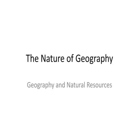 The nature of geography