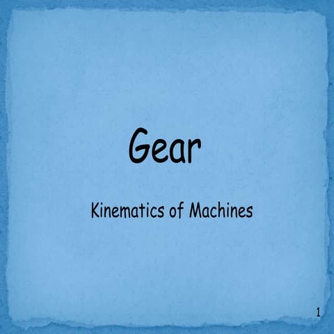 Gears in Kinematics of Machine(KOM) subject