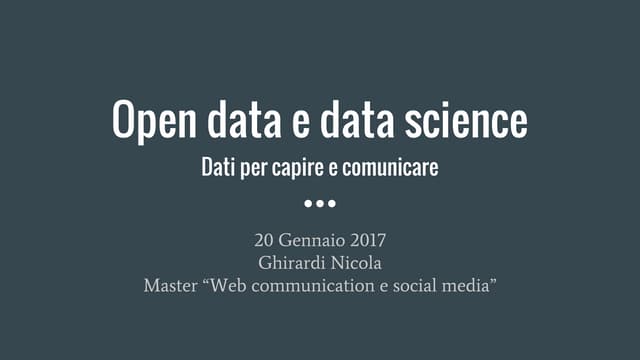 Dati e comunicazione
