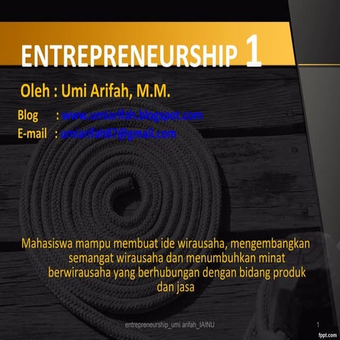 ENTREPRENEURHSIP 1